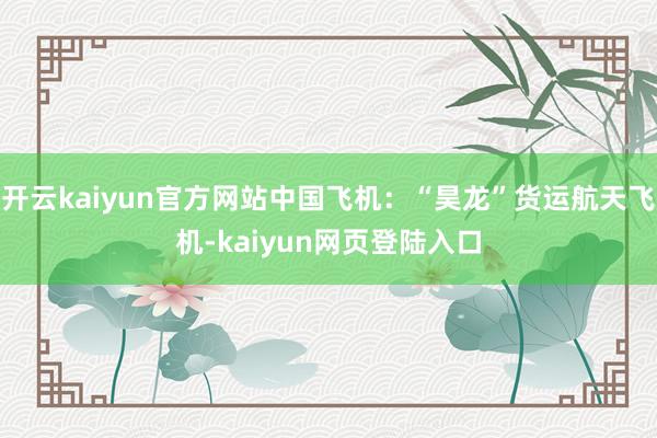 开云kaiyun官方网站中国飞机：“昊龙”货运航天飞机-kaiyun网页登陆入口