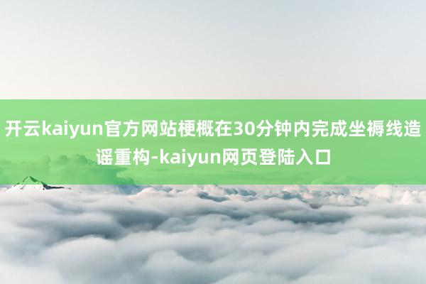 开云kaiyun官方网站梗概在30分钟内完成坐褥线造谣重构-kaiyun网页登陆入口